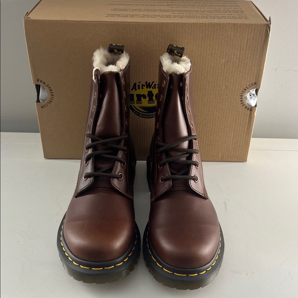 NEW Dr. Martens 1460 Serena Lined Boots 23912243 Butterscotch